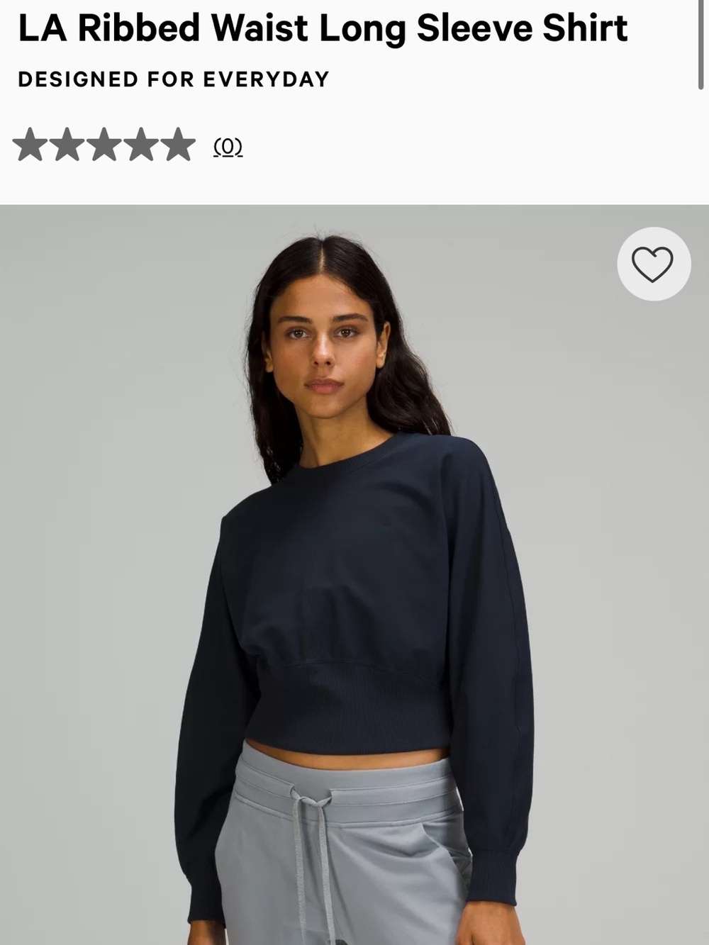 Lululemon navy blue cropped sweatshirt